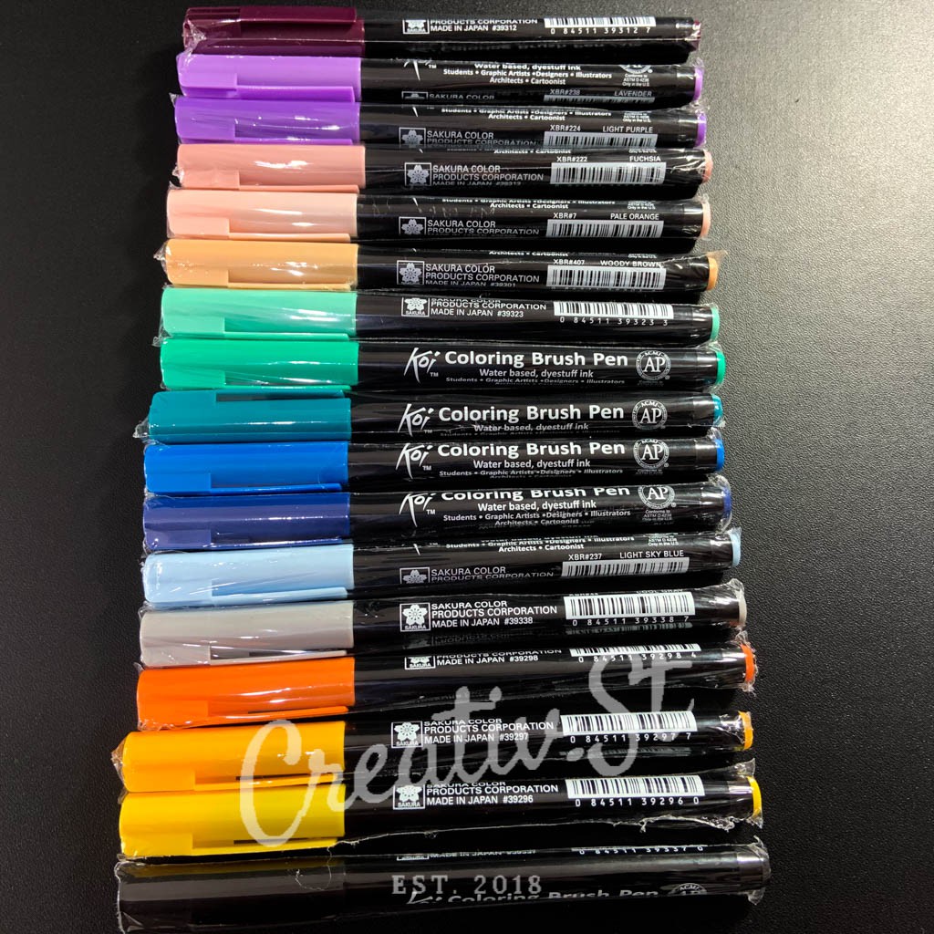 

Sakura Koi Coloring Brush Pen 48 Colors Green - Blue Shades Spidol Kaligrafi