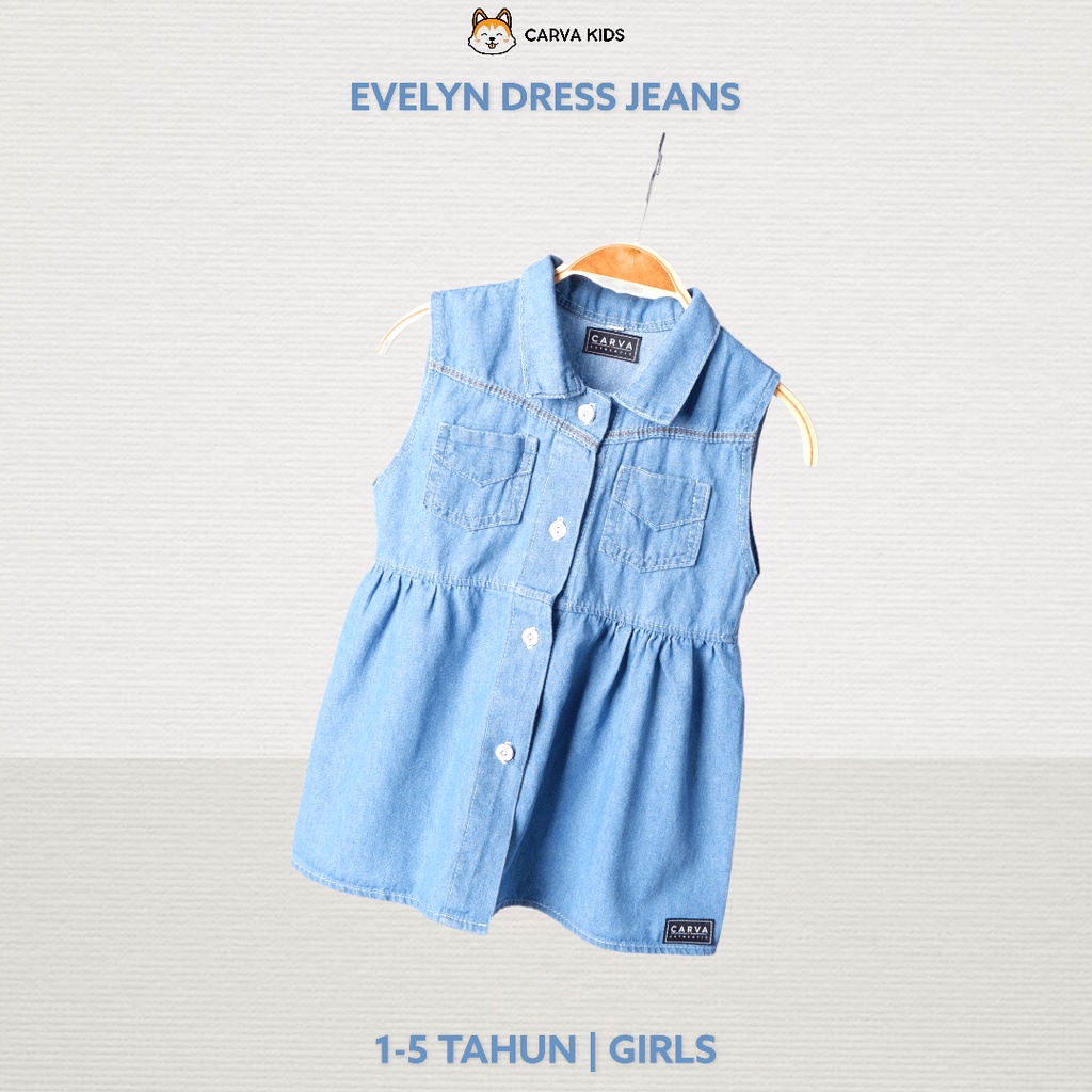 DRESS CARVA SOFT JEANS ANAK PEREMPUAN BAYI EVELYN IMUT LUCU BEST SELLING TERMURAH