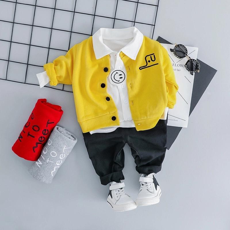 [set smily OT] setelan anak laki-laki babyterry kombi kaos