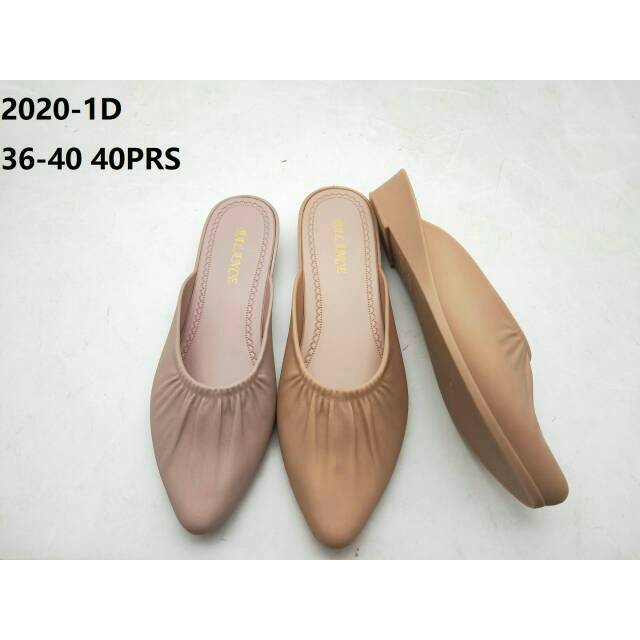 2020 Sandal Jelly Wedges Selop Ulir Kerut Balance