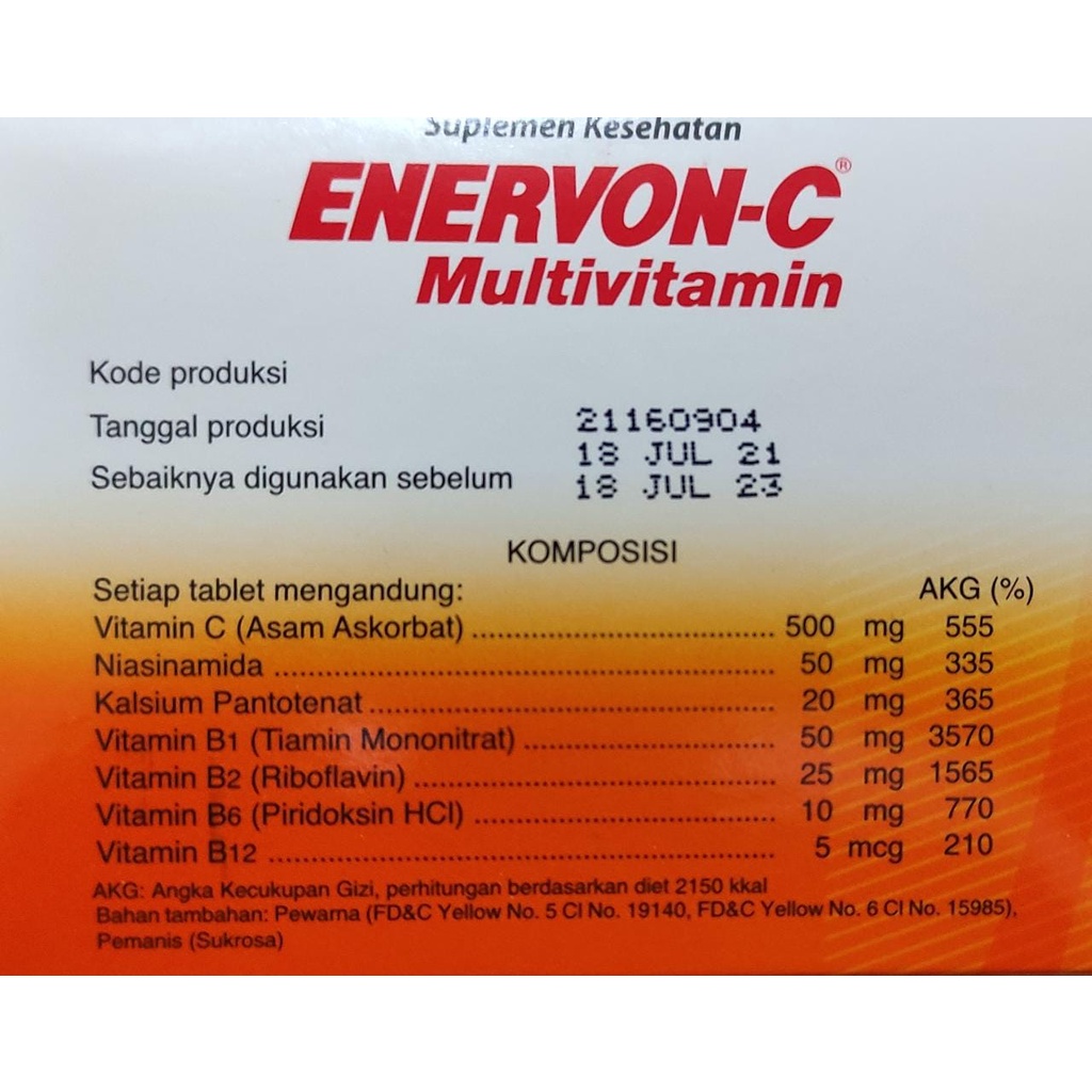 Enervon C Multivitamin / Enervon Active 4 Tablet / Imun Tubuh / Meningkatkan Stamina