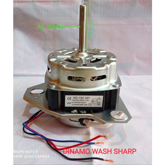 Dinamo Wash Sharp /  Motor Mesin Cuci Polytron / sanken Diameter As 10mm