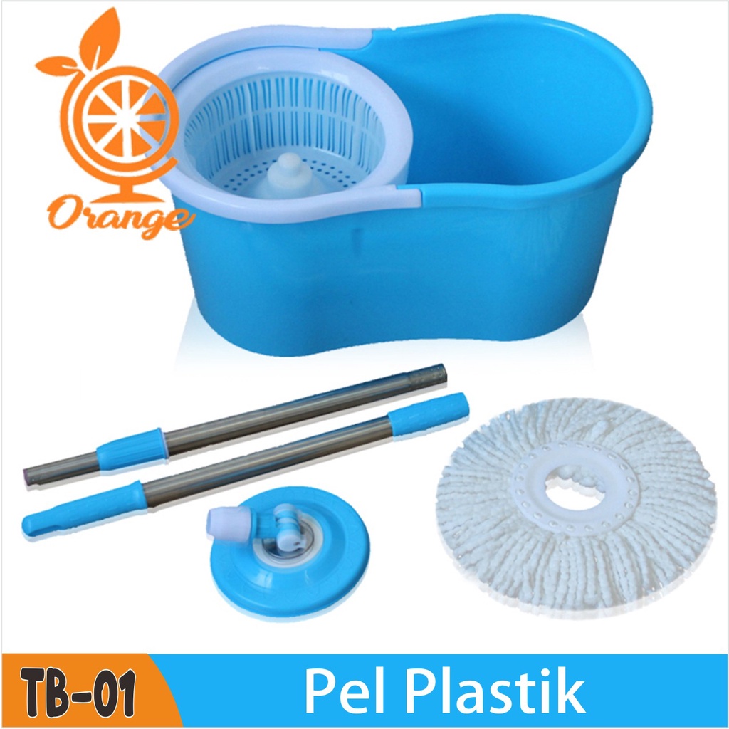 Spin Mop Alat Pel Putar Plastik Praktis 2 kain WD