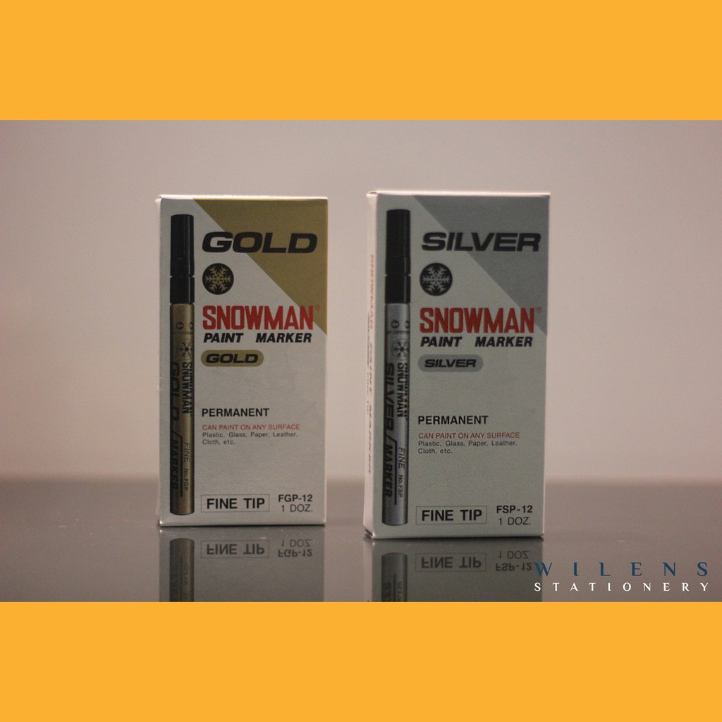 

PAINT MARKER SNOWMAN / SPIDOL PERMANEN - 12 PCS / GOLD / SILVER