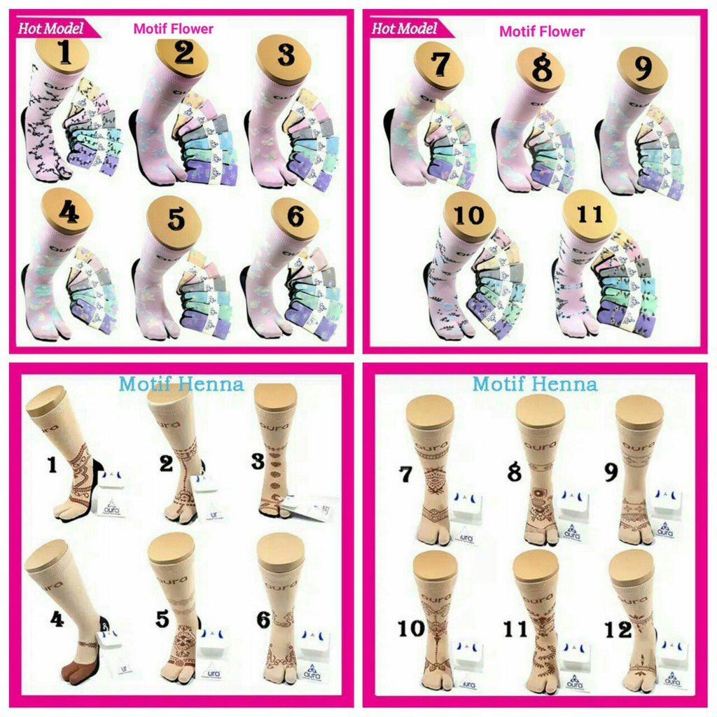 Kaos Kaki Jempol Aura Henna Black Motif Bm002 Shopee Indonesia