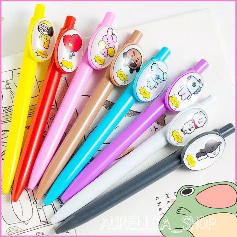 

(COD)Ballpoint Cute Black Ink Gel Pen BT21 Cartoon Ballpoint School Stationery