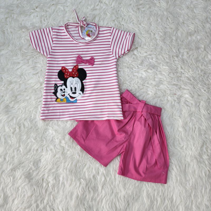 baju bayi perempuan stelan celana babygirl hsb8