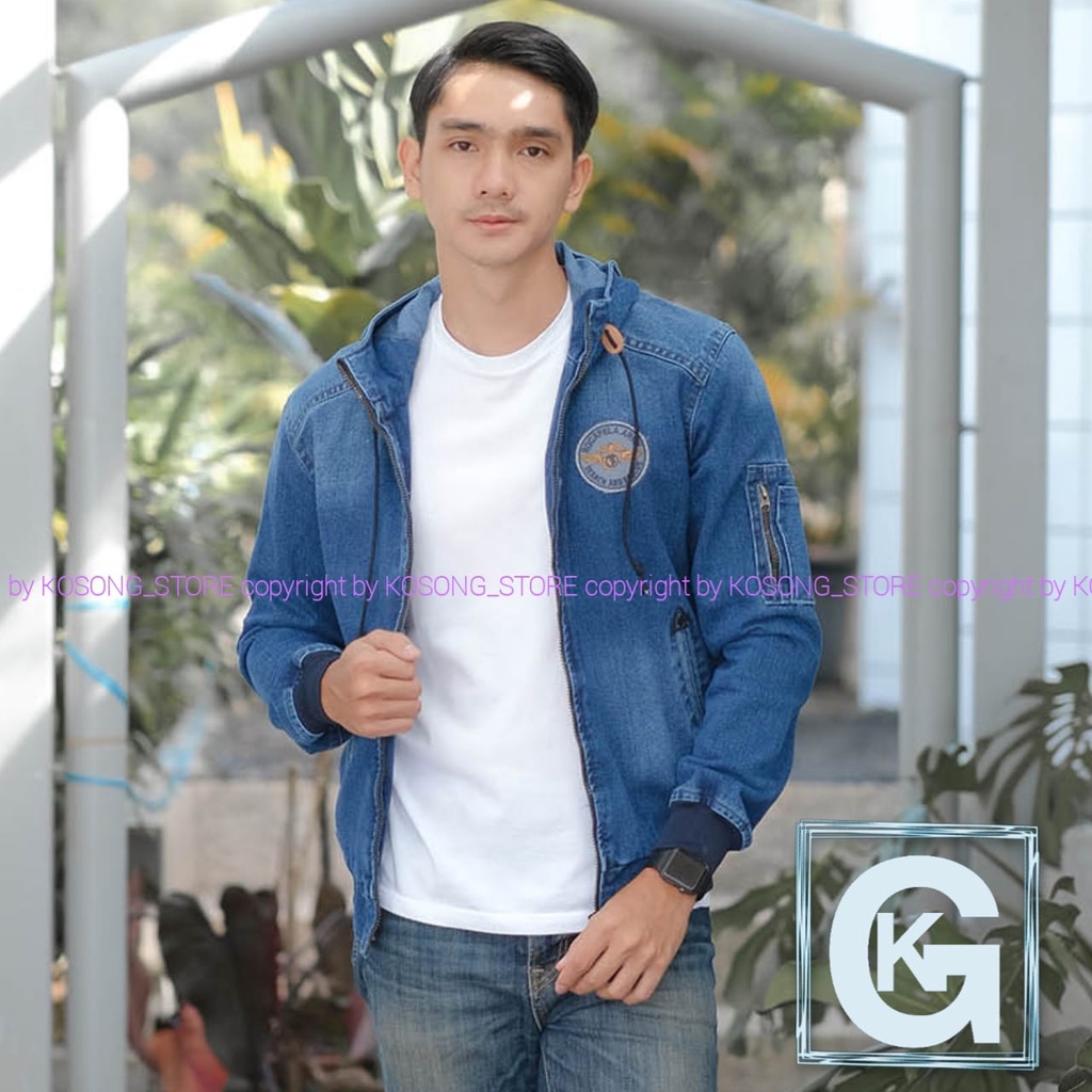 JAKET BOMBER JEANS TOPI PRIA DAN WANITA