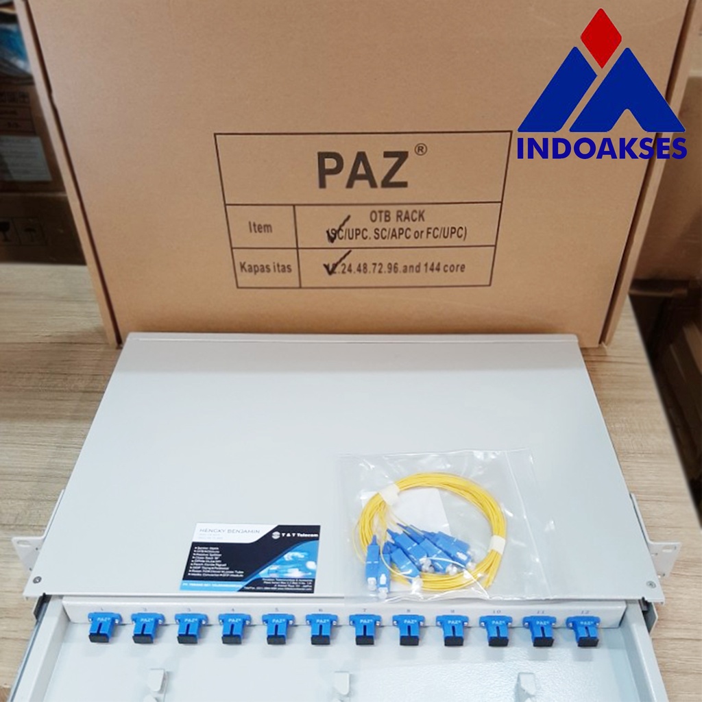 OTB rack 12 core SC + PAZ + lengkap Original Fiber Optik OTB 12C Rackmount