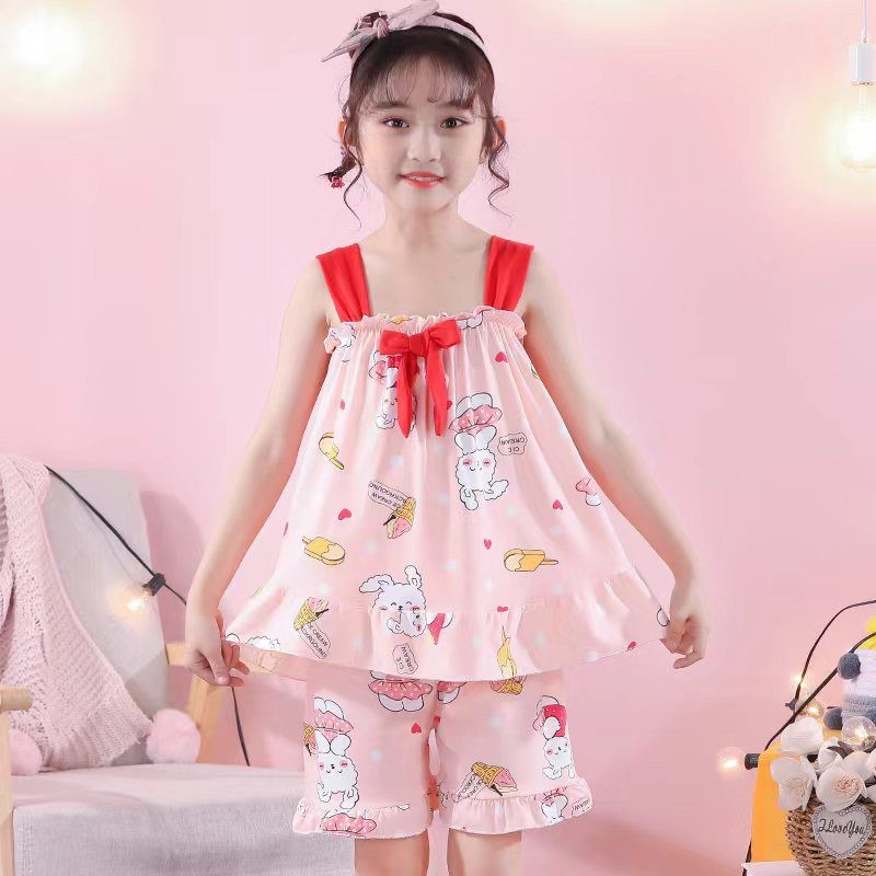 SETELAN PIYAMA IMPORT ANAK PEREMPUAN | DST006 | SET BAJU TIDUR ANAK CEWEK USIA 4-8 TAHUN | PAKAIAN TIDUR ANAK | DASTER TIDUR ANAK