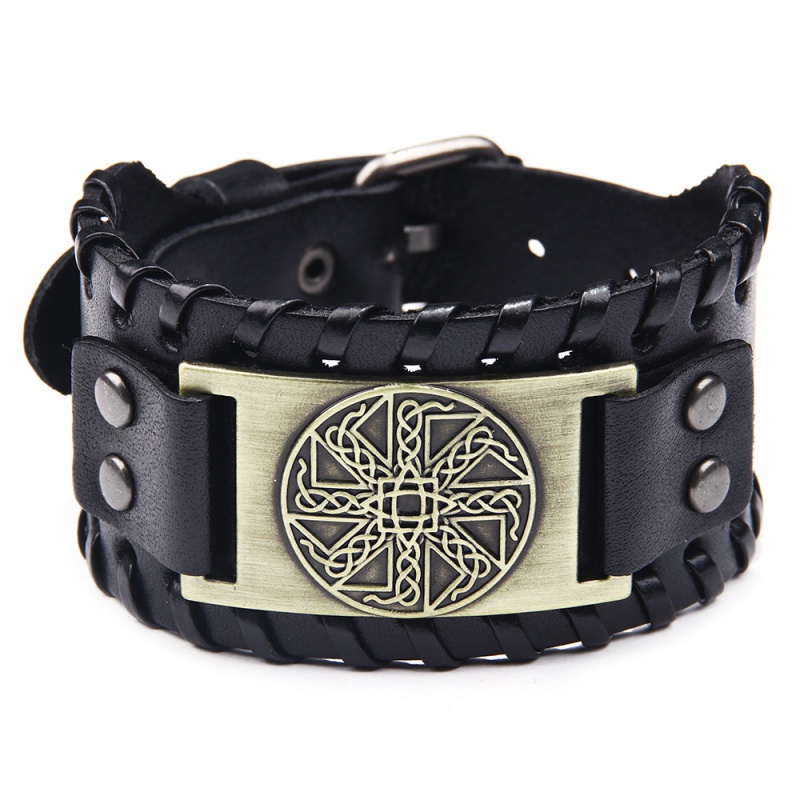 Gelang Pria/Nordic Viking Kulit Celtic Simpul Gelang/Aksesoris Perhiasan Pesta