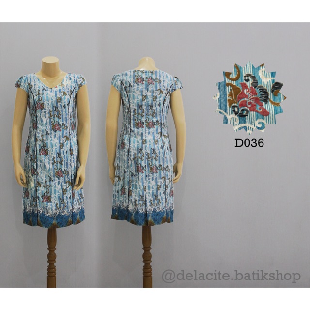 Batik Dress Atasan Wanita (Baby Blue Biru Muda)