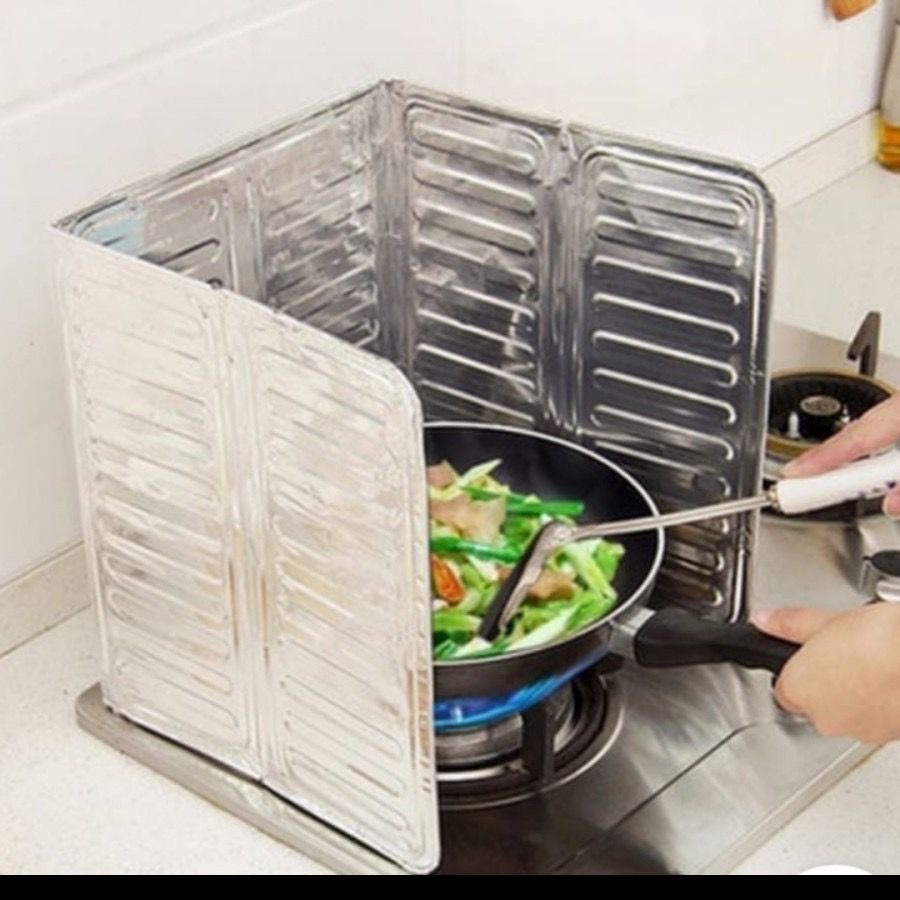 Pelindung Kompor Aluminium Anti Panas Minyak Goreng Alat Masak Dapur