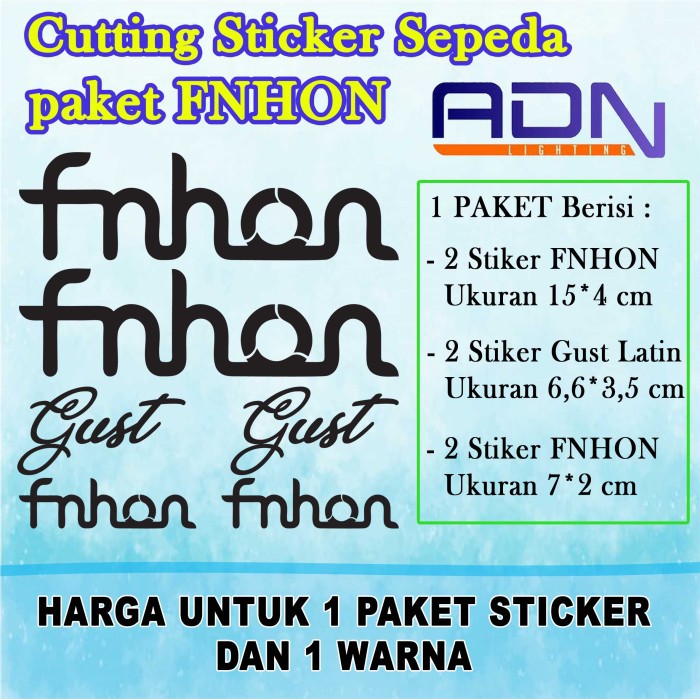 CUTTING STICKER STIKER FRAME SEPEDA FNHON GUST PAKET KANAN KIRI