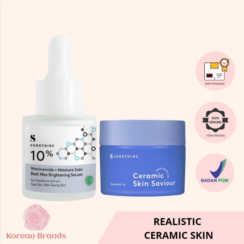 SOMETHINC REALISTIC WHITE KIT BUNDLE (10% NIACINAMIDE SABI BEET + CERAMIC SKIN SAVIIUR SERUM)