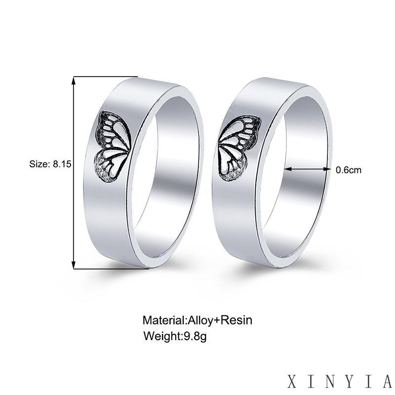 Set Cincin Pasangan Pria Dan Wanita Model Simple Untuk Hadiah Valentine