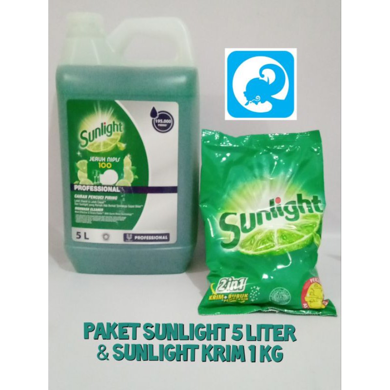 Paket Sunlight 5 Liter dan Sunlight Krim 1KG 2 in 1 Murah Bingitz