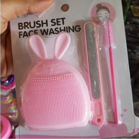 Brush Set Face Washing 4in1 / Pembersih Wajah Silikon 4in1