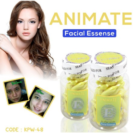 Animate Serum Vitamin E Pemutih Wajah USA isi 60 Softgel Capsule
