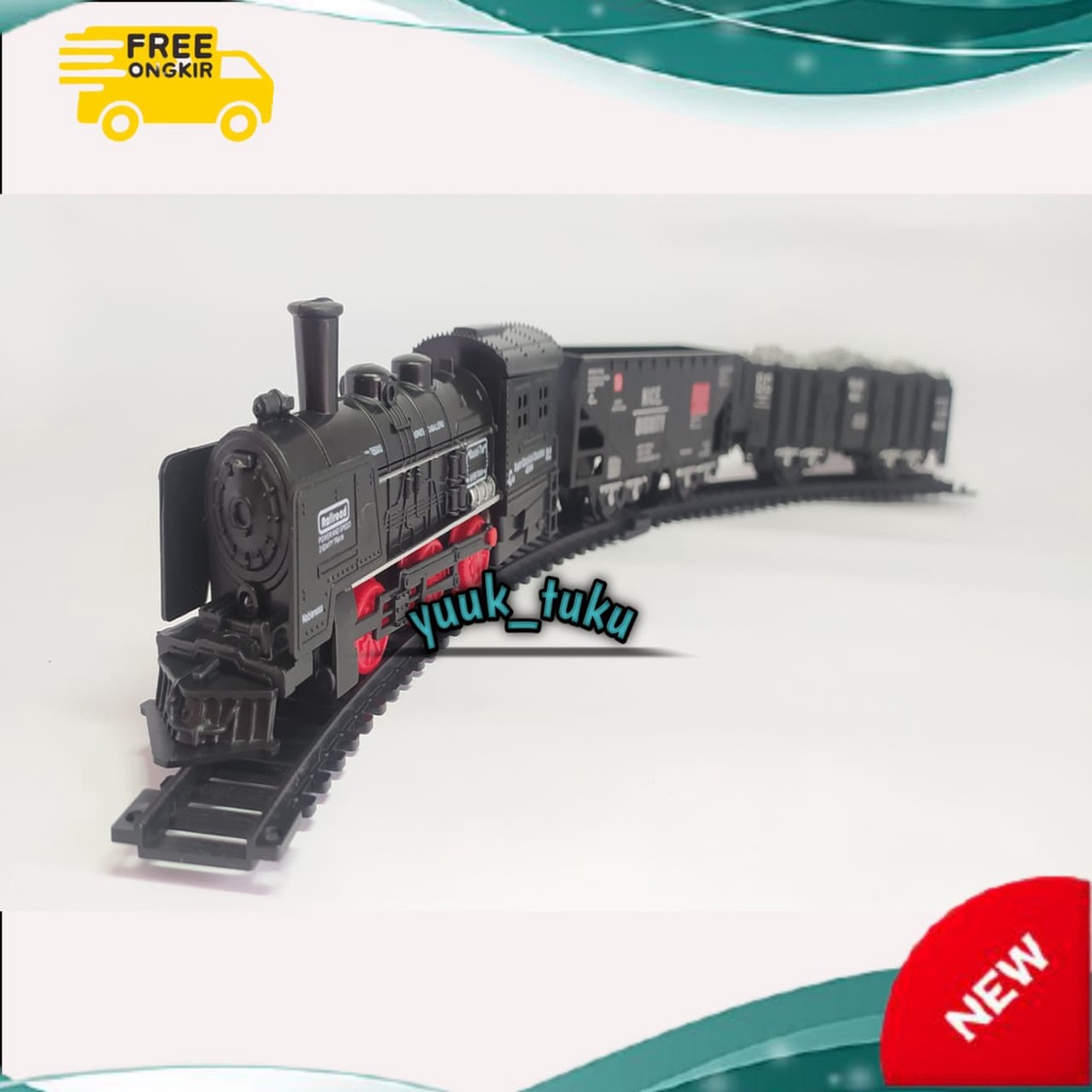 Mainan Anak Eduaksi Miniatur Kereta Api  RAIL KING Sepur Uap Isi 13Pcs