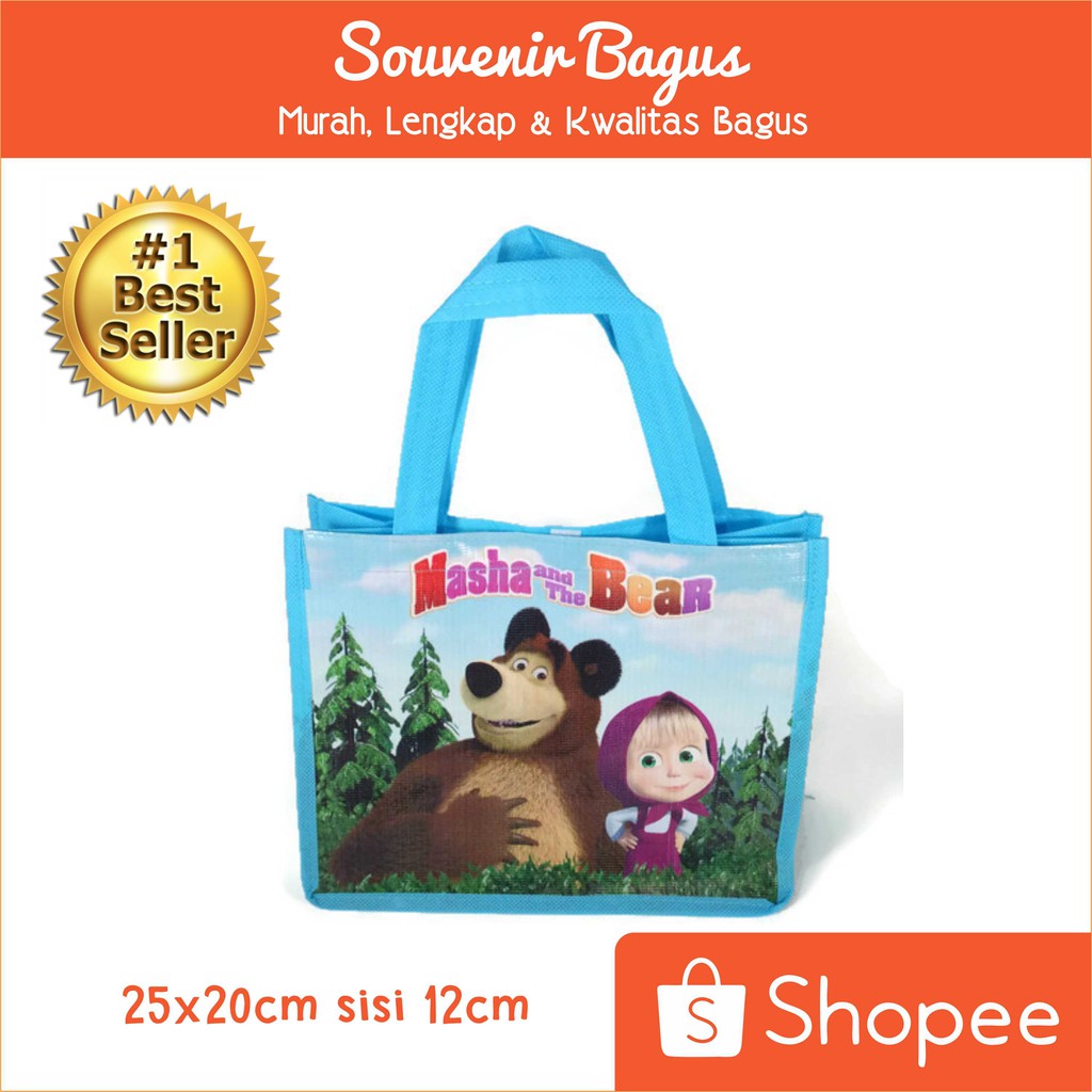 Tas Ultah Masha  Tas Souvenir Ulang Tahun Masha and the bear / Goodie Bag Ultah Anak Masha