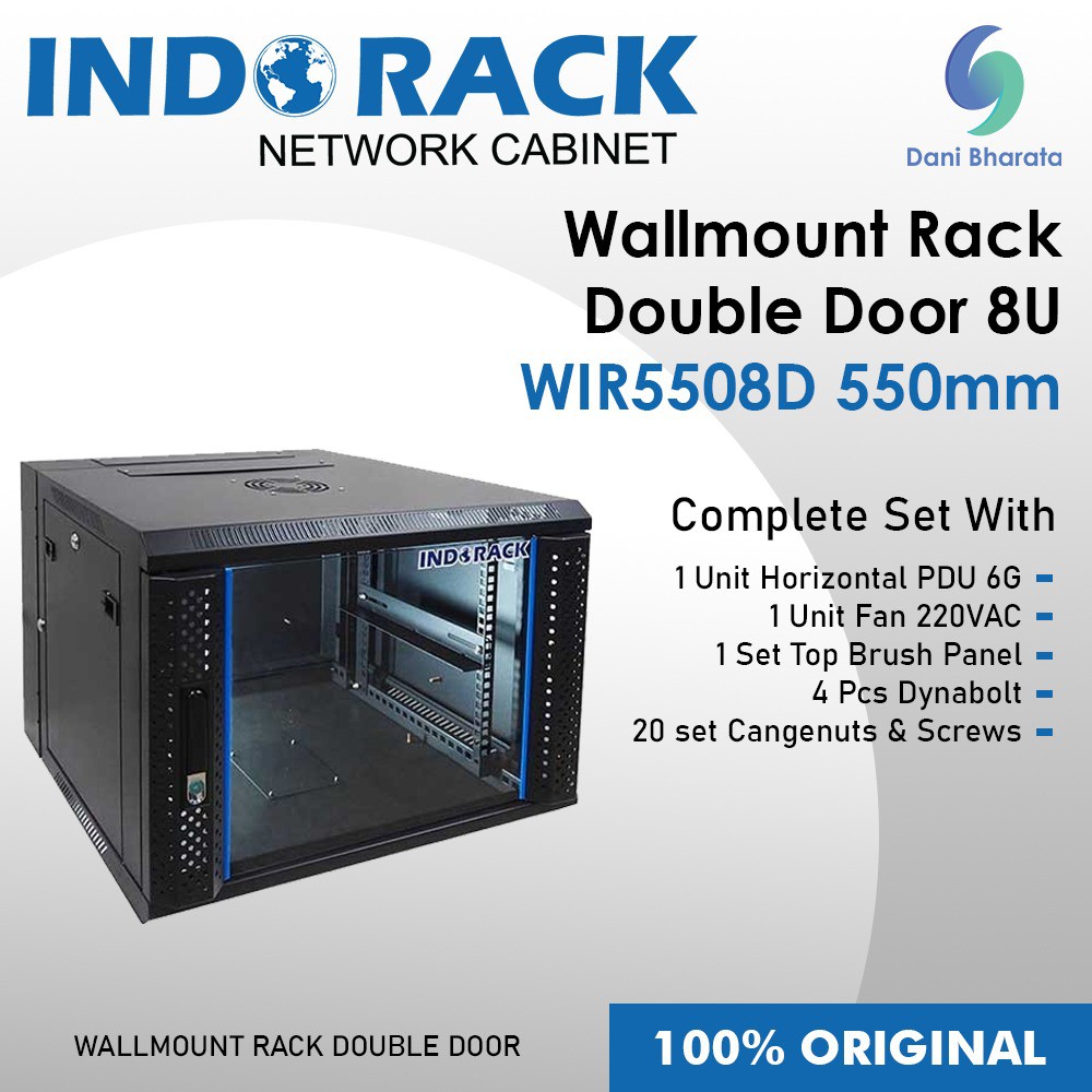 Wallmount Rack Double Door 8U WIR5508D 550mm