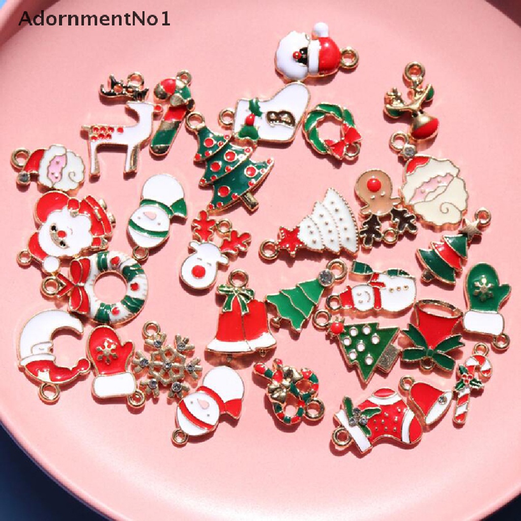 (AdornmentNo1) Liontin Enamel Bentuk Santa Claus / Pohon Natal Untuk Kerajinan Tangan / Perhiasan DIY