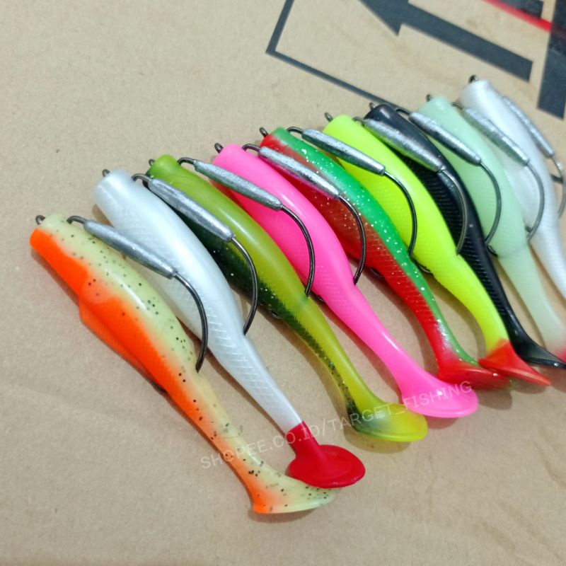 Soft Lure PADDLE POP 8CM Lengkap Kail Worm Hook - Umpan Casting Gabus / Kerandang / Haruan