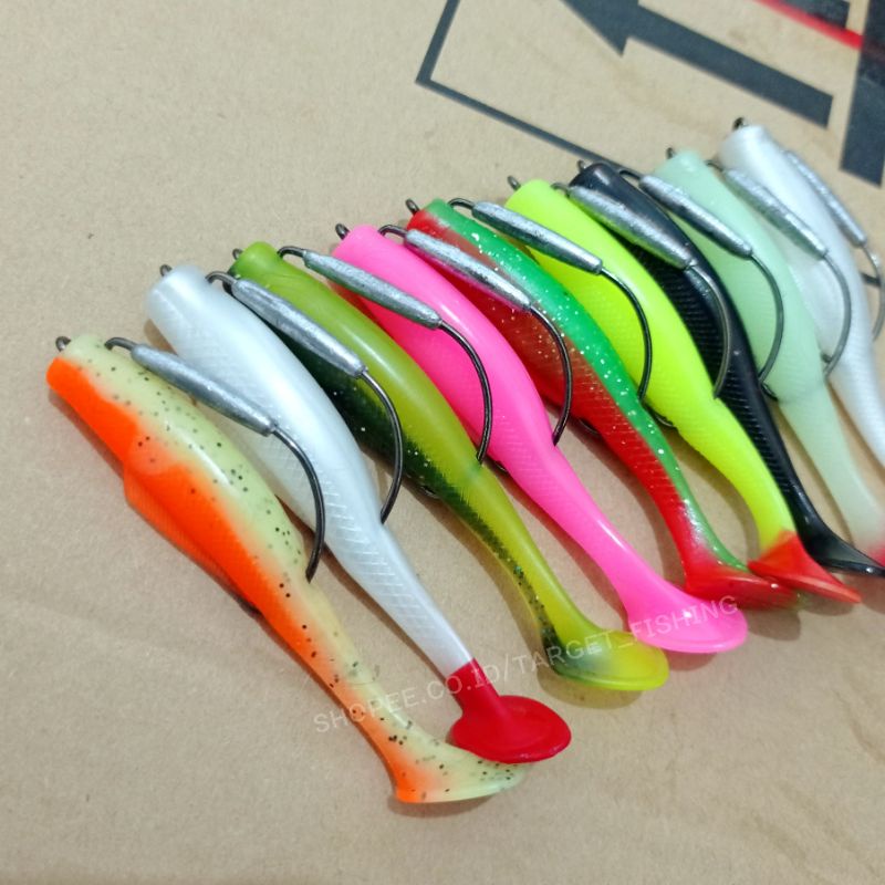 Soft Lure ZMAN 8CM Lengkap Kail Worm Hook - Umpan Casting Gabus / Kerandang / Haruan