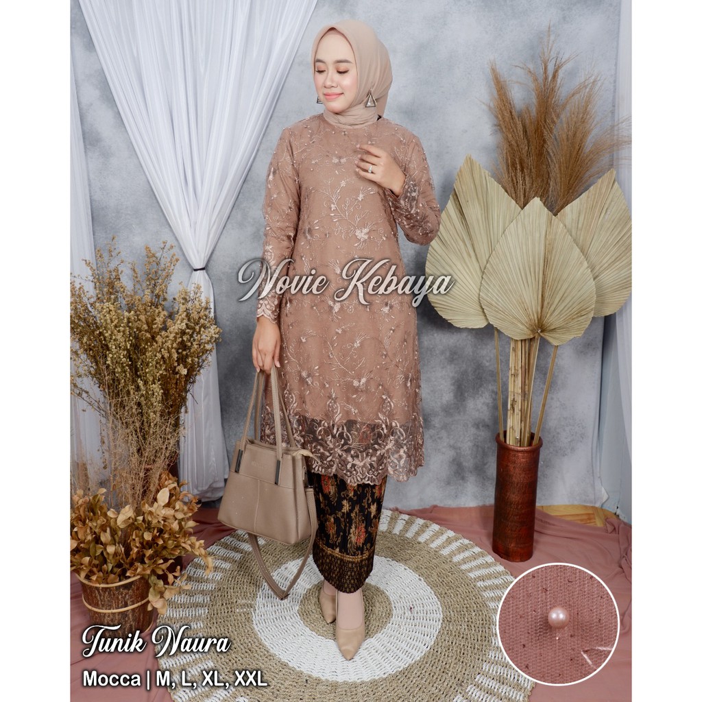 PROMO SET TUNIK TULLE MUTIARA BORDIR / SET TUNIK TULLE MUTIARA BORDIR HAURA