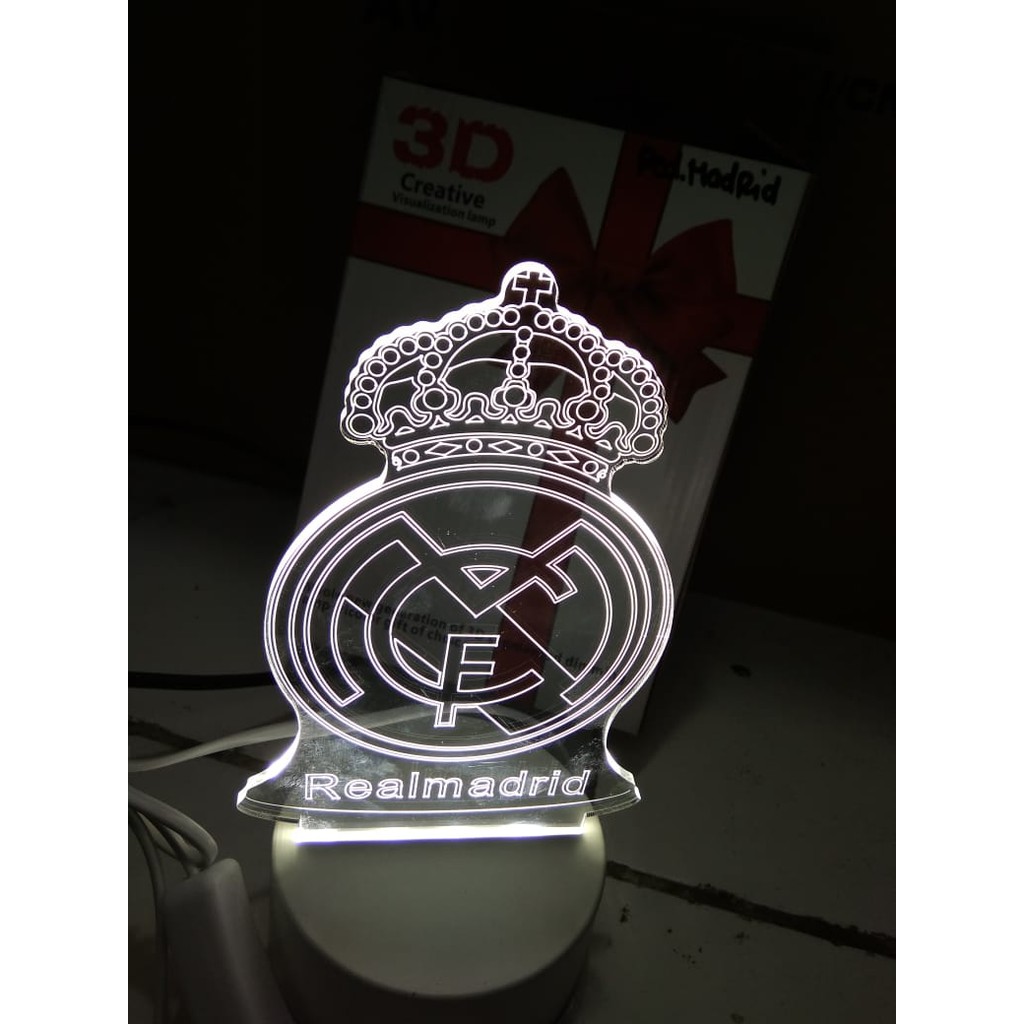 tidur LED 3D/Acrylic/Aklirik/Real madrid/ Creative Lamp Acrylic