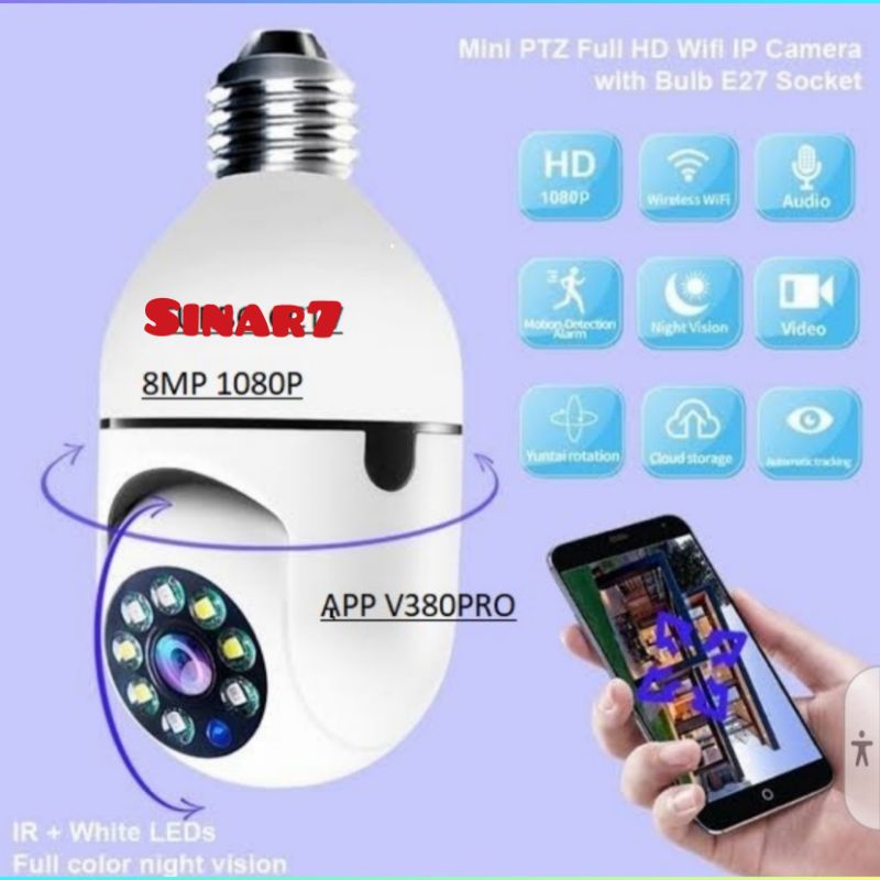 IP Camera CCTV AI smart V380 panoramic 360° PTZ kamera outdoor &amp; indoor