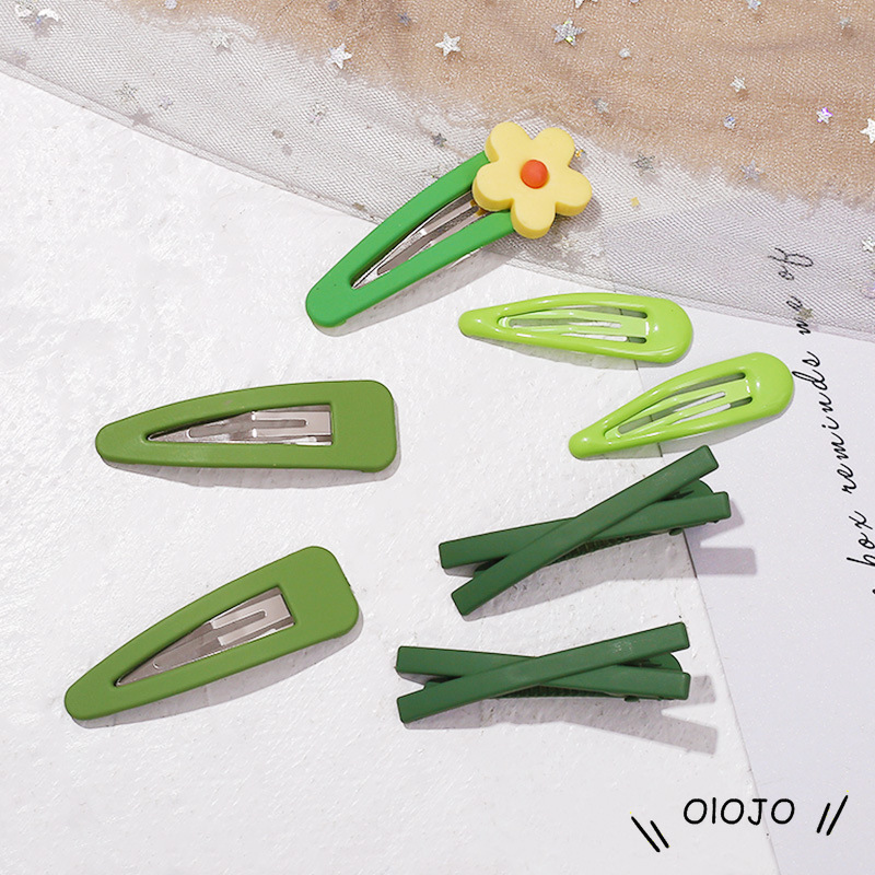 Ins Korean Flower Avocado Cute Side Clip Girl Bangs Flower Hairpin Color Water Drop Clip