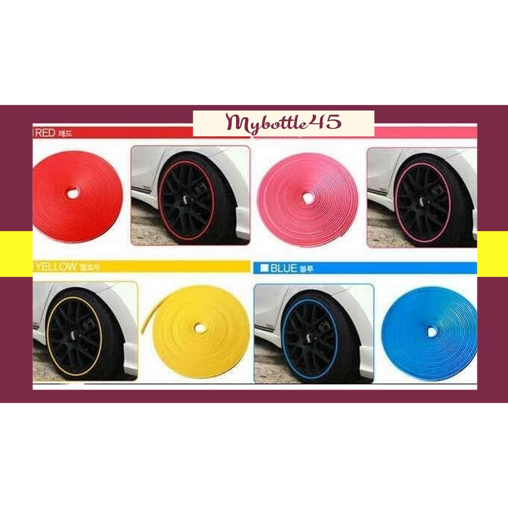 Stiker List Karet Velg Ban Mobil Aksesoris Variasi Pelindung ban mobil - Hijau