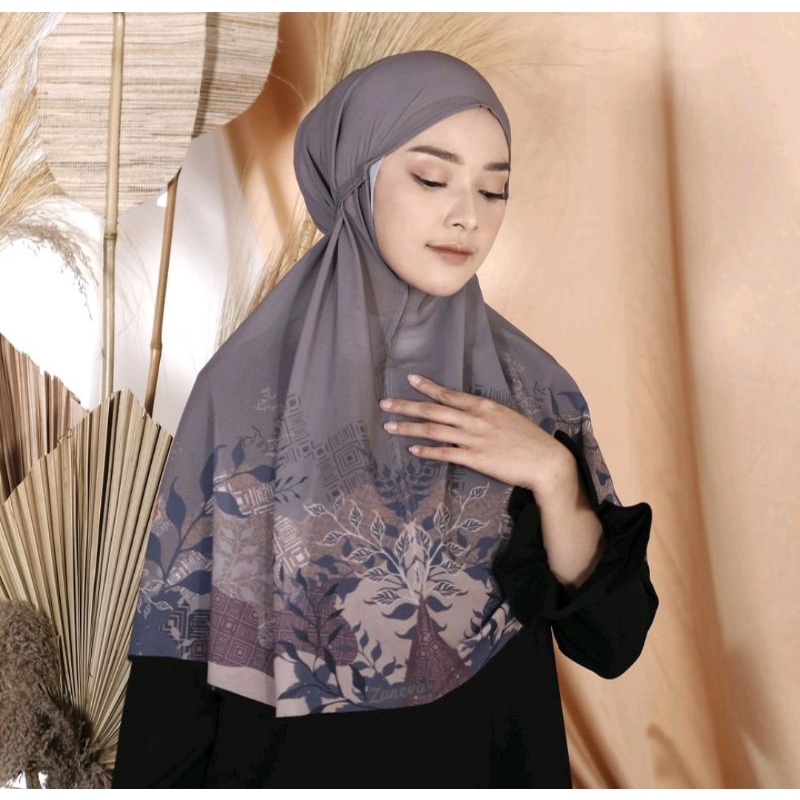 BERGO HIJAB MARYAM PREMIUM PRINTED BY ZANEVA HIJAB{ DIAMON STRETCH}
