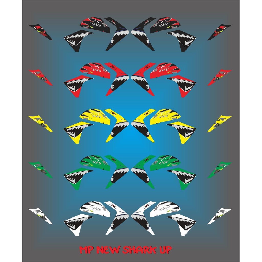 STRIPING STIKER LIST VARIASI NEW MEGAPRO / MP NEW MONO SHOCK SHOK HIU SHARK
