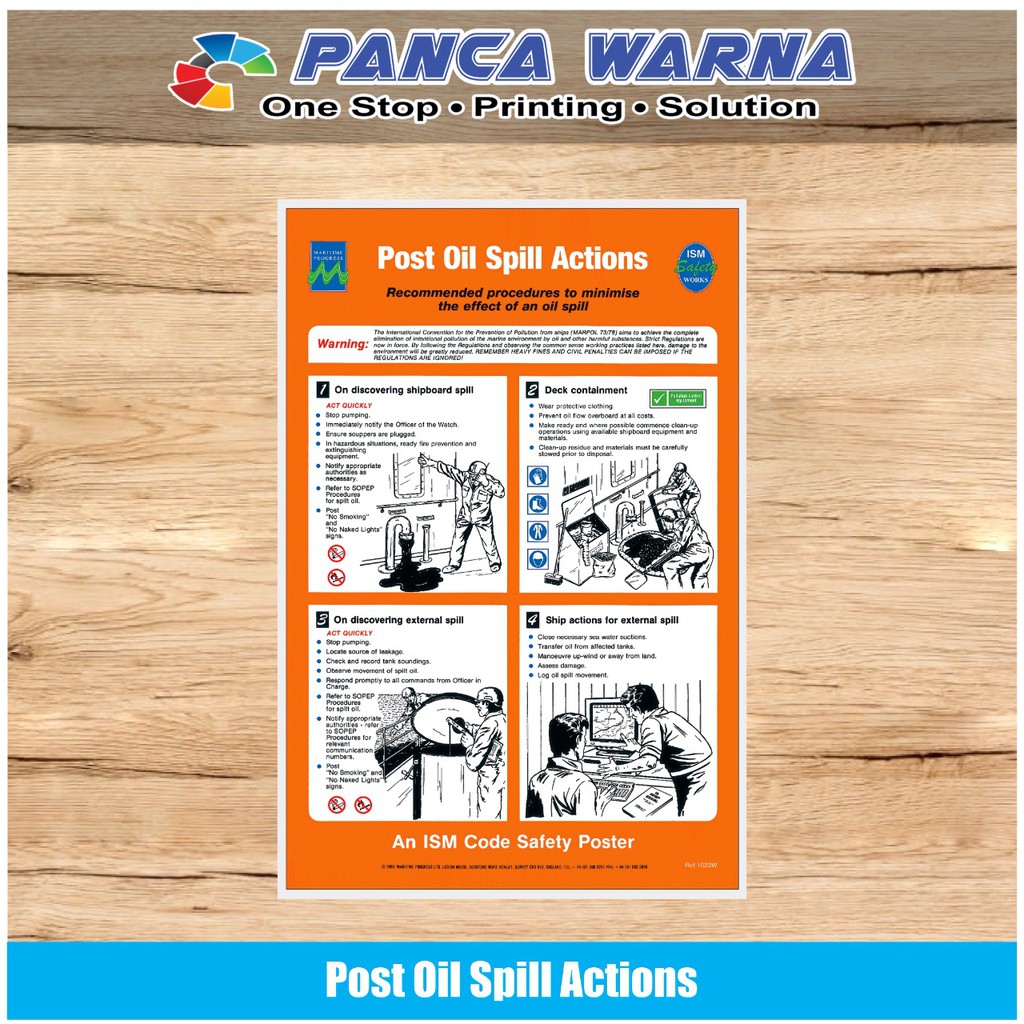 

Sticker Kapal Safety Sign Post Oil Spill Actions ISM Code Perkapalan