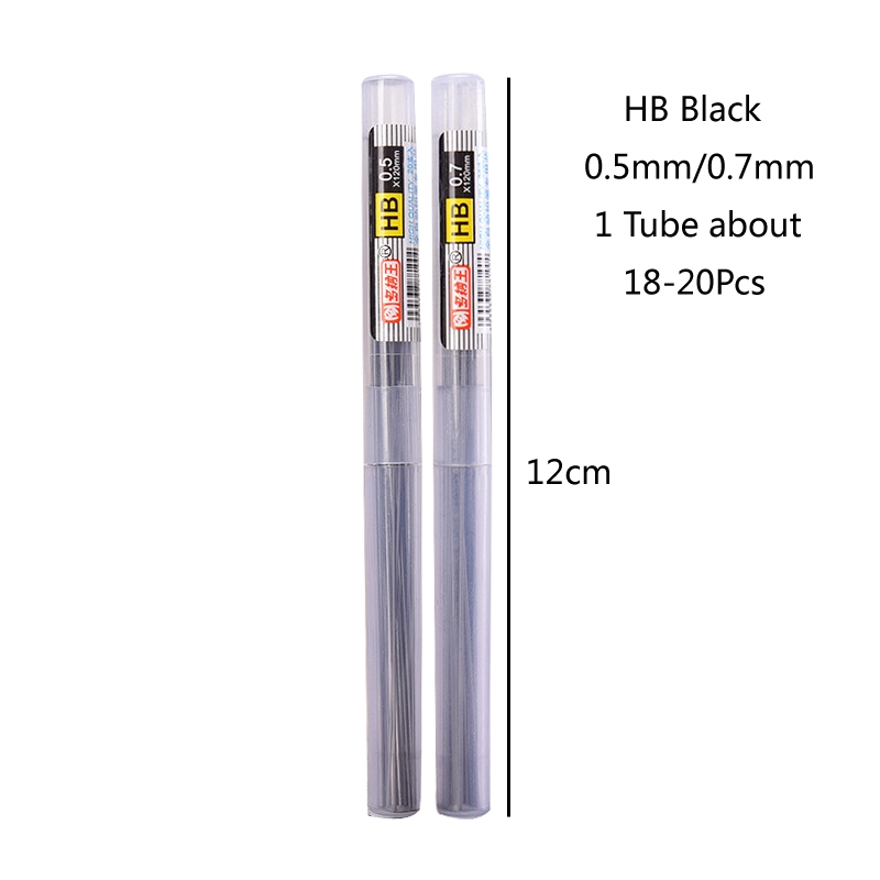 20pcs Pensil HB Isi Ulang Otomatis 0.7mm / 0.5mm Untuk Menggambar