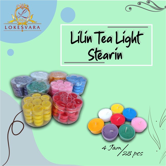 Lilin Tealight Tea Light Stearin 4 Jam 28pcs/set