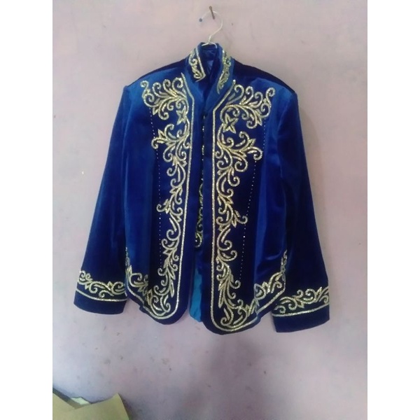 ready beskap bludru biru elektrik/biru bca