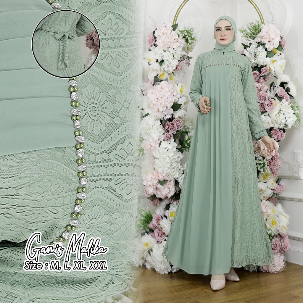 Gamis Malika Brukat Modern / Kebaya Gamis Pesta Mewah / Baju Gamis Kebaya / Kebaya Modern / Kebaya Kondangan