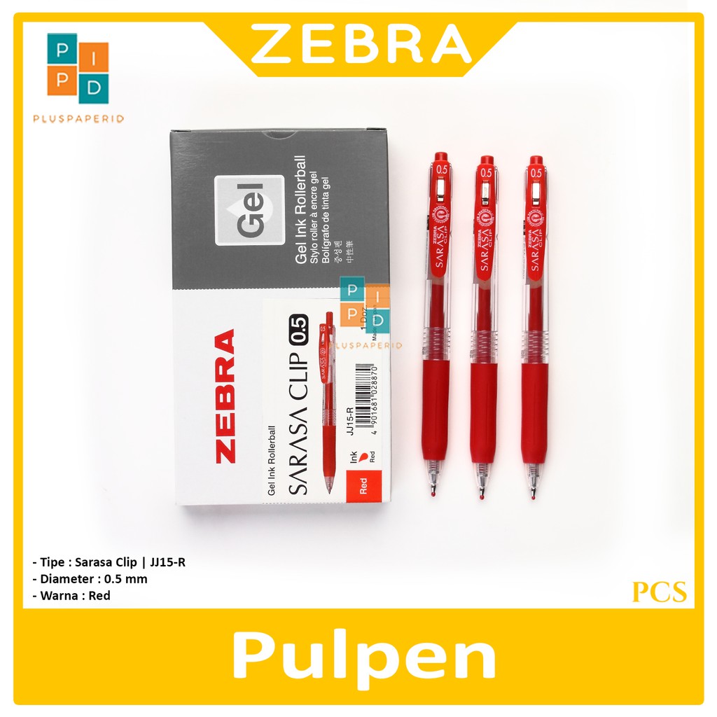 

ZEBRA - Sarasa Clip Pulpen Gel 0.5mm Merah - Pcs