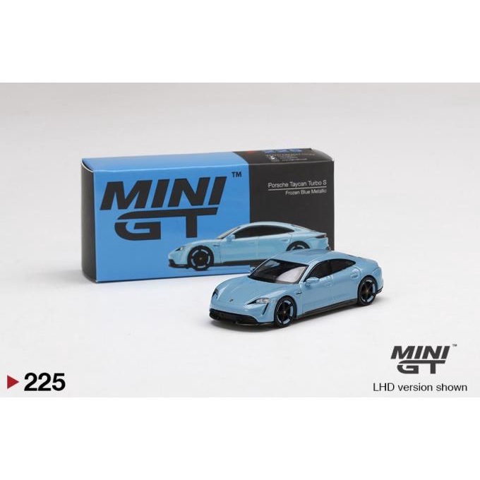 1/64 MGT225 Porsche Taycan Turbo S Frozen Blue Metallic MiniGT Mini GT