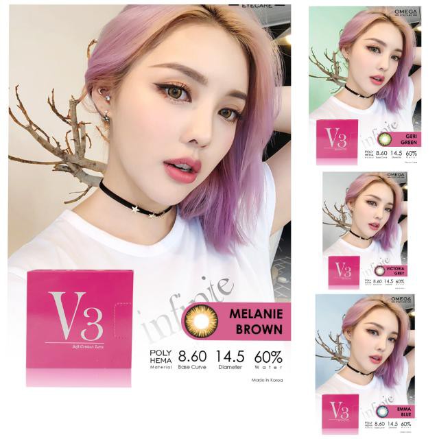 Omega V3 Softlens Warna Minus dan Normal