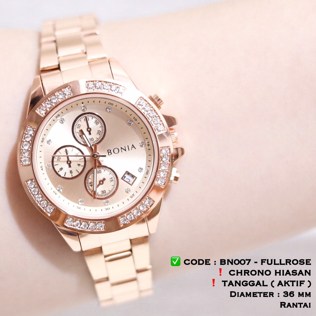 Jam tangan wanita rantai guess fashion cewek termurah grosir ecer free baterai cadangan GR007