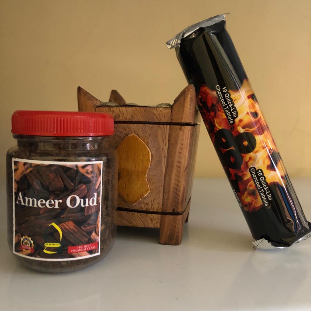 Paket Mabkharat Prapen Kayu Mini AMEER OUD Premium