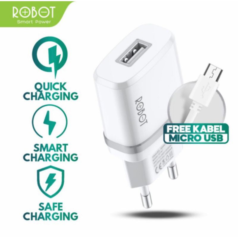 CHARGER ROBOT RT-K7 MICRO USB 5V 1A QUICK CHARGER ORIGINAL ROBOT 100%