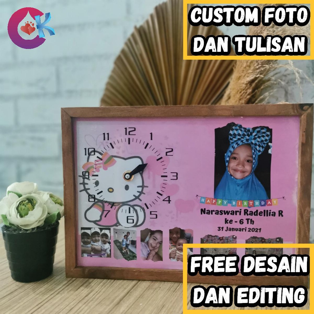 HADIAH ULANG TAHUN ULTAH SUAMI BAPAK PRIA PACAR ANAK COWOK JAM DINDING LAMPU MEWAH CUSTOM