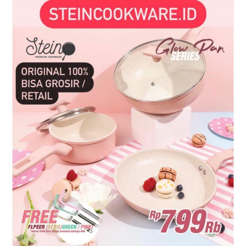 STEINCOOKWARE STEIN GLOW PAN SERIES WOK FRYPAN SAUCE PAN PANCI GRANITE SET ISI 3  STEIN COOKWARE