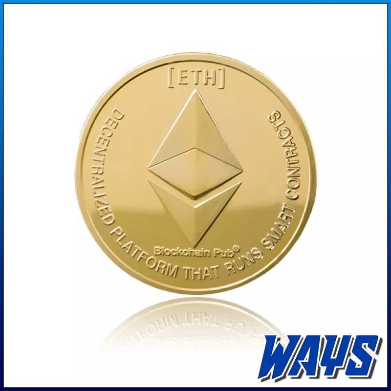 [Z182] Miniatur Bitcoin Ethereum LiteCoin Koin Fisik Coin BTC ETH LTC Koleksi Hiasan Pajangan Logam